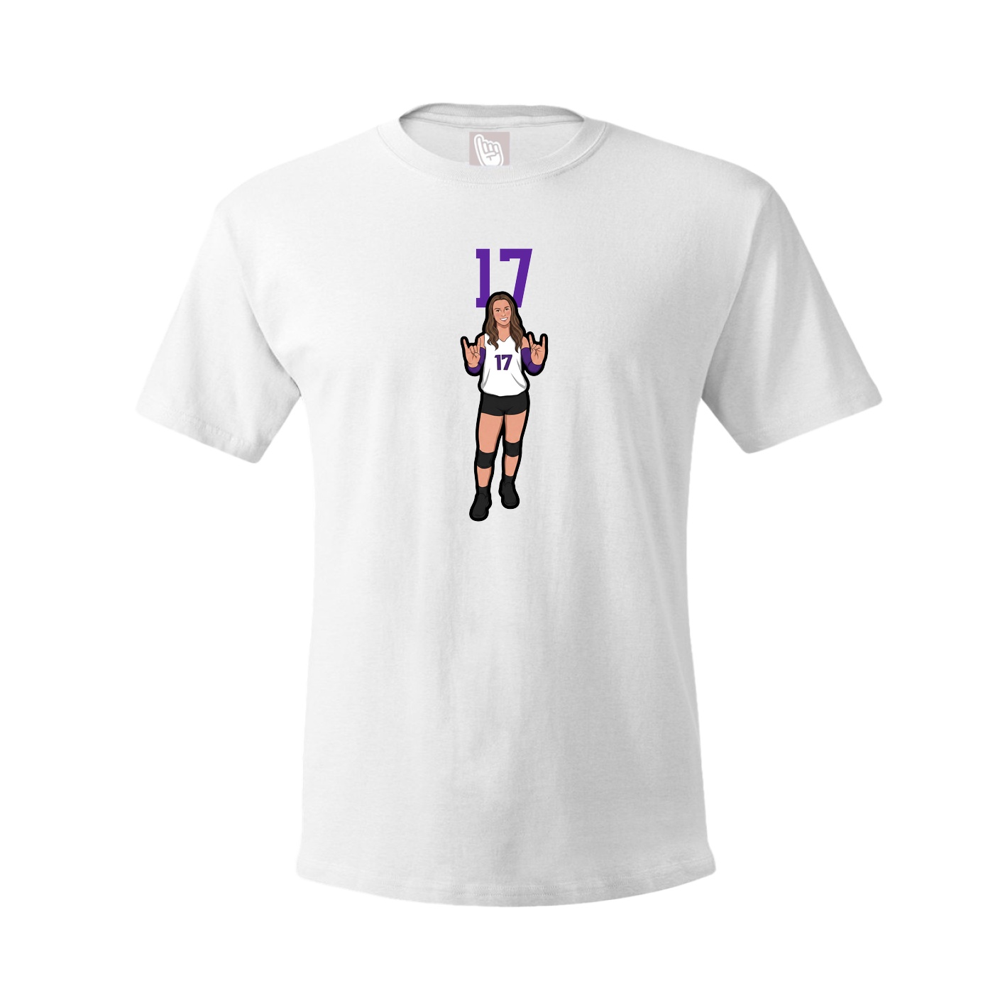 Youth Tee — Number Top in White