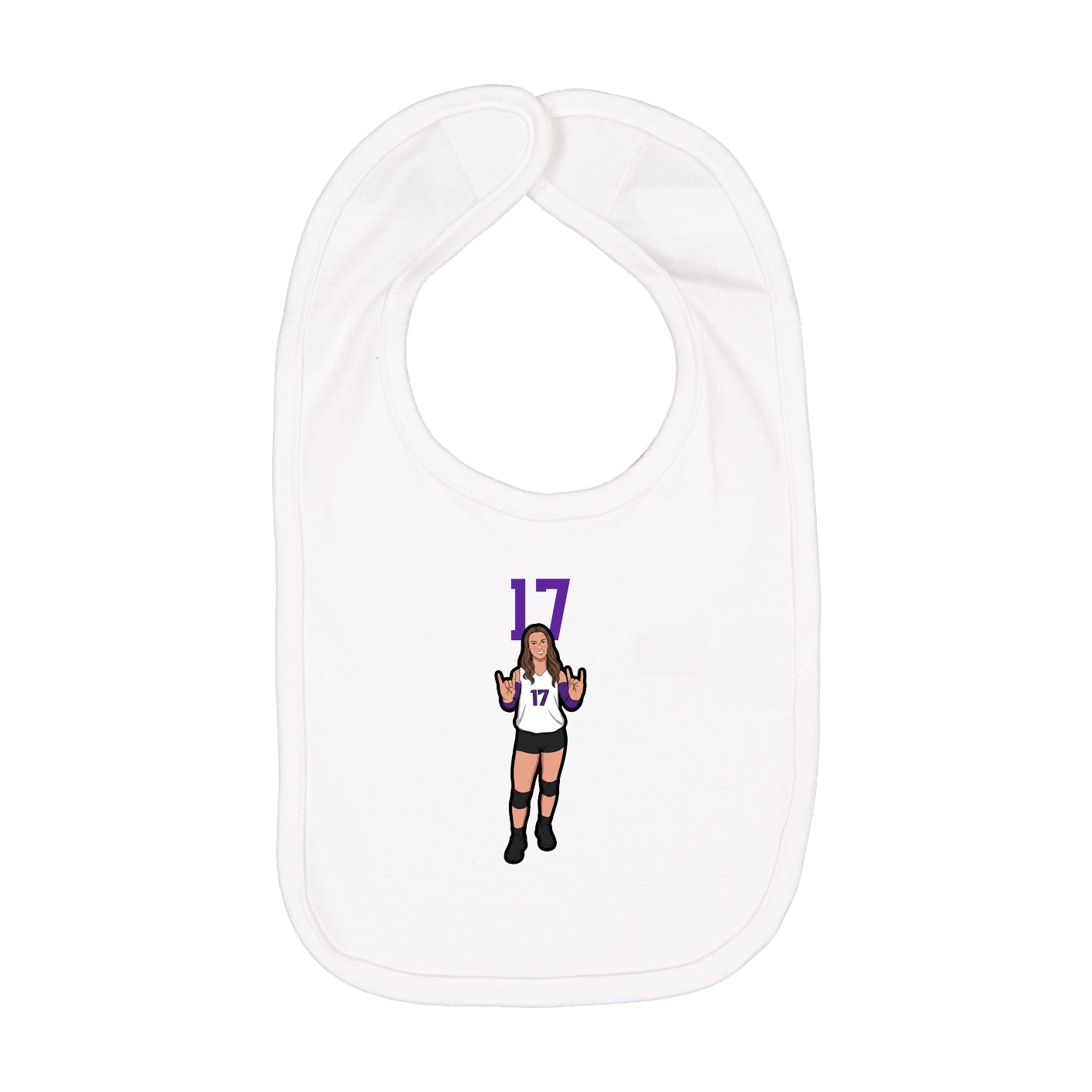 Infant Bib — Number Top in White