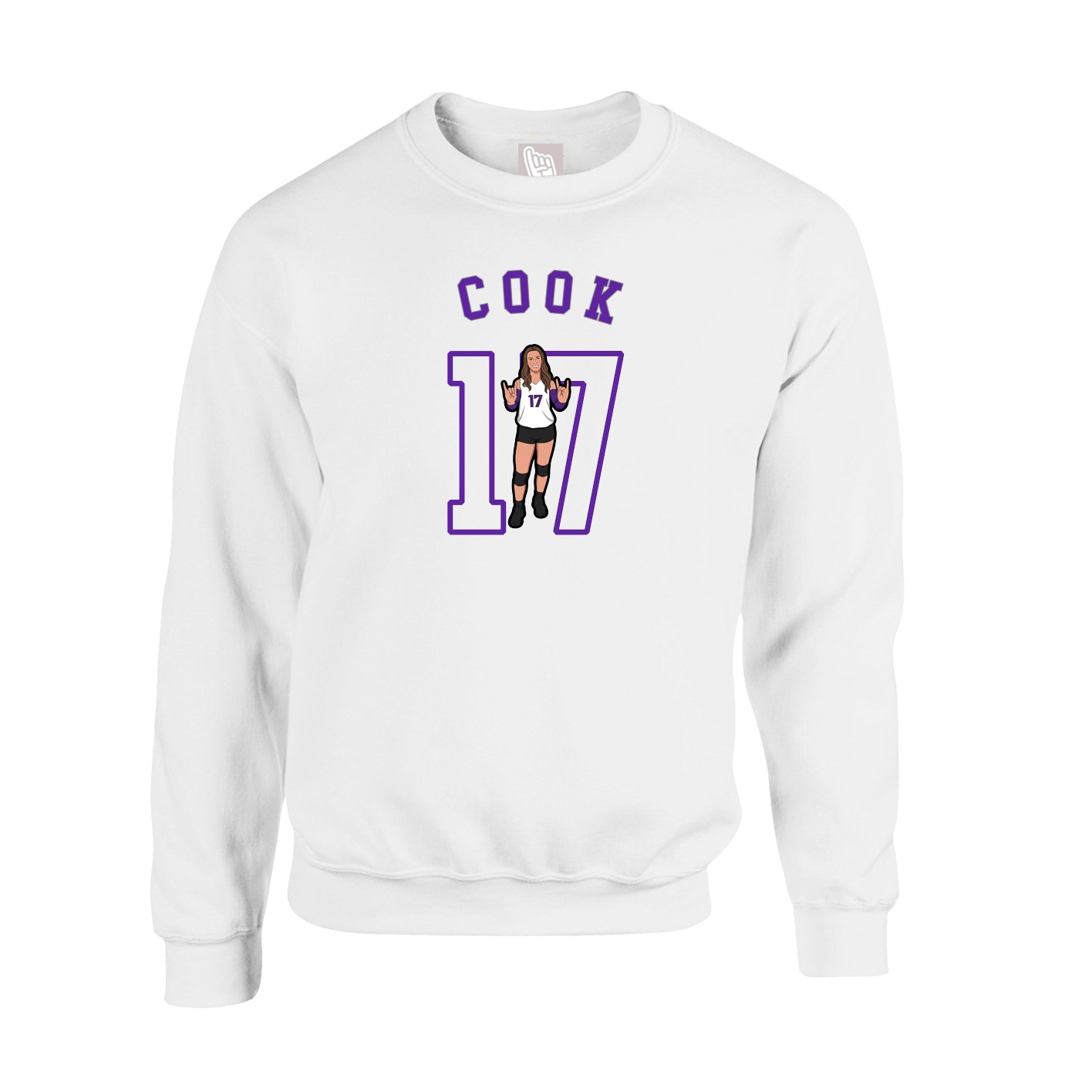 Fleece Crew — Shirsey Arch in White