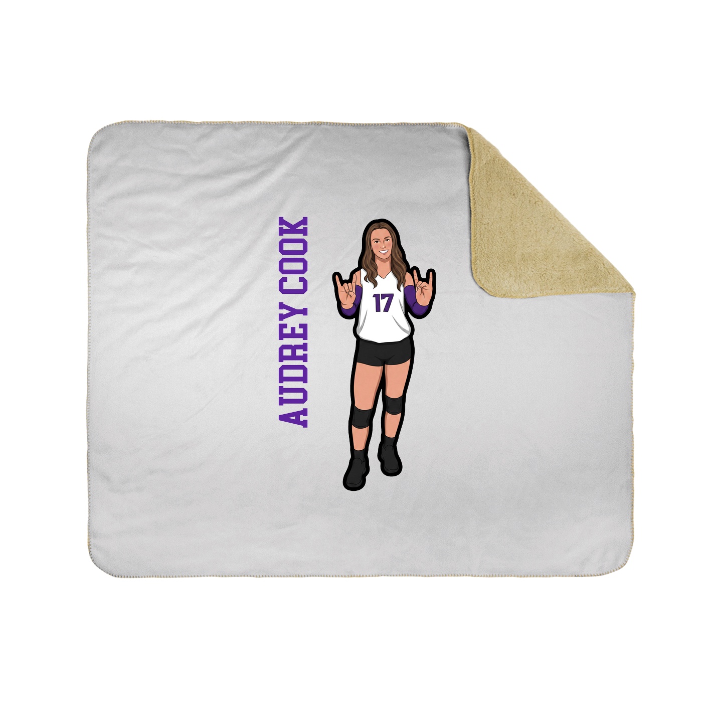 Throw Blanket — Name Vertical in White