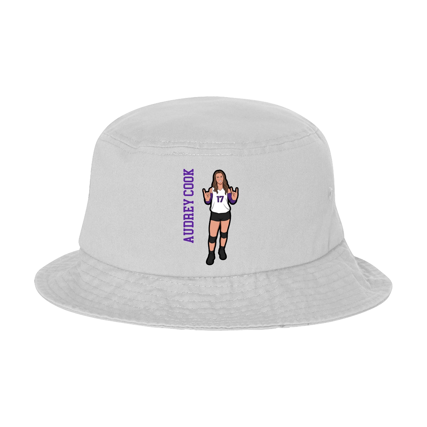 Bucket Cap — Name Vertical in White