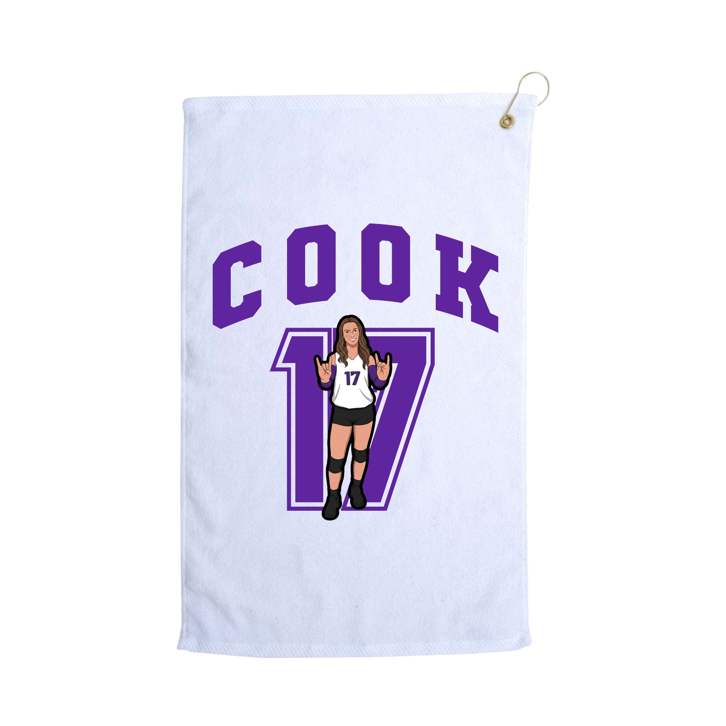 Golf Towel — Number in White