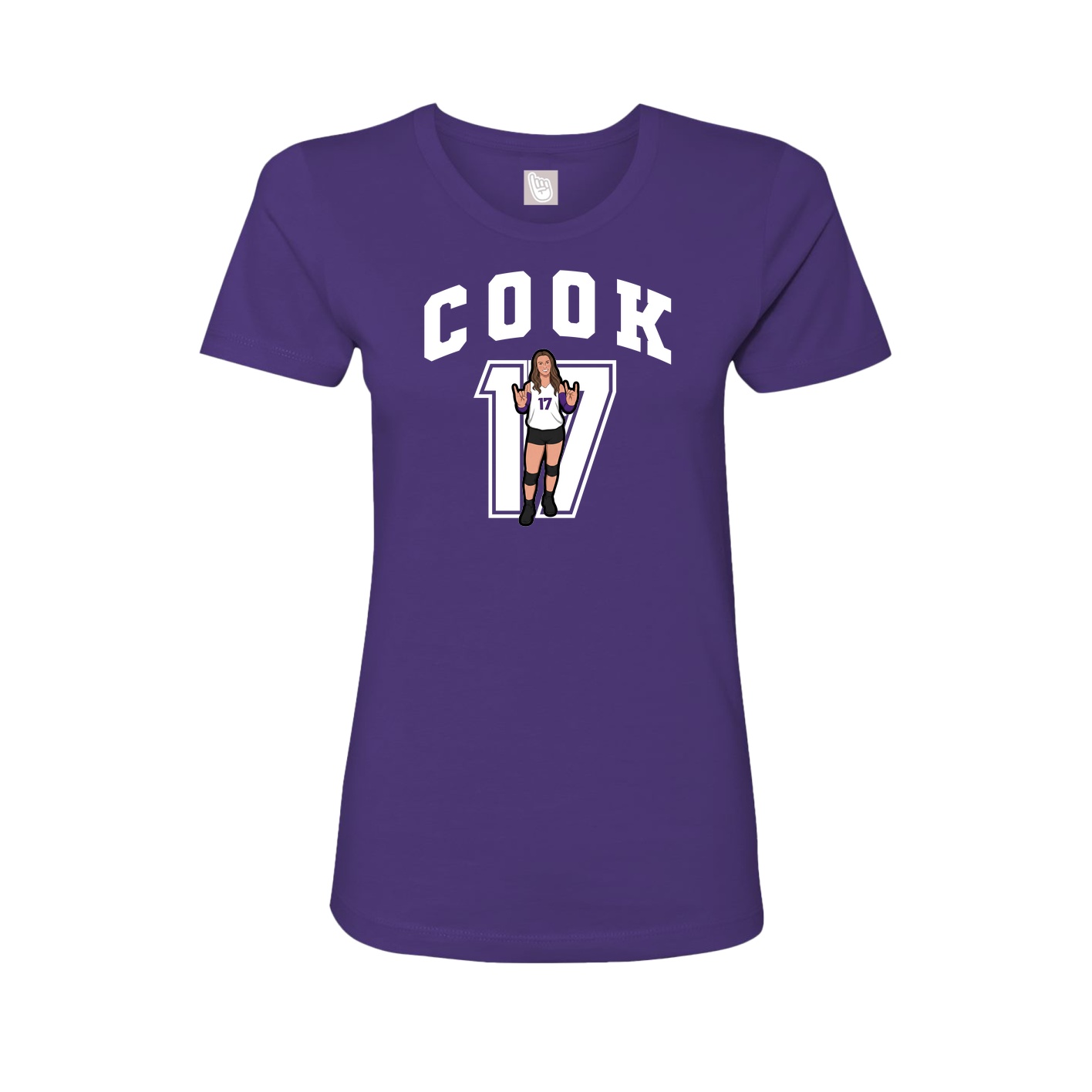 Fitted Women's Tee — Number in Purple
