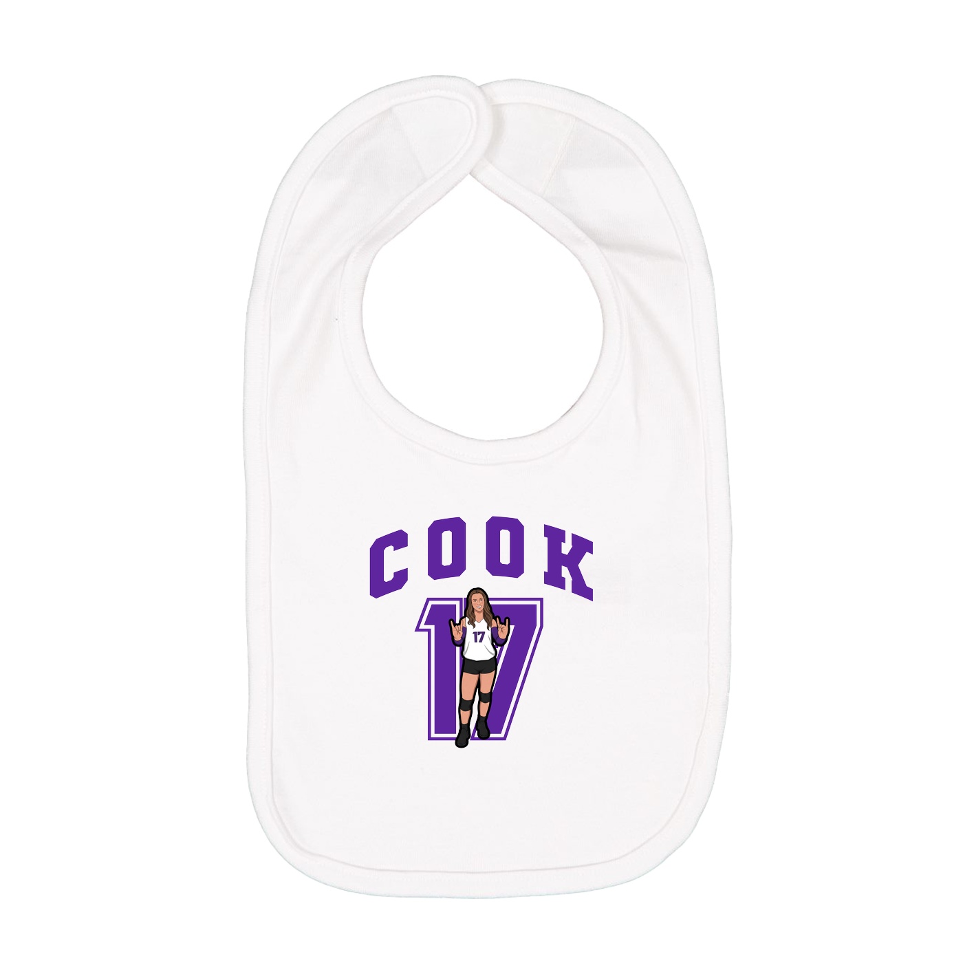 Infant Bib — Number in White