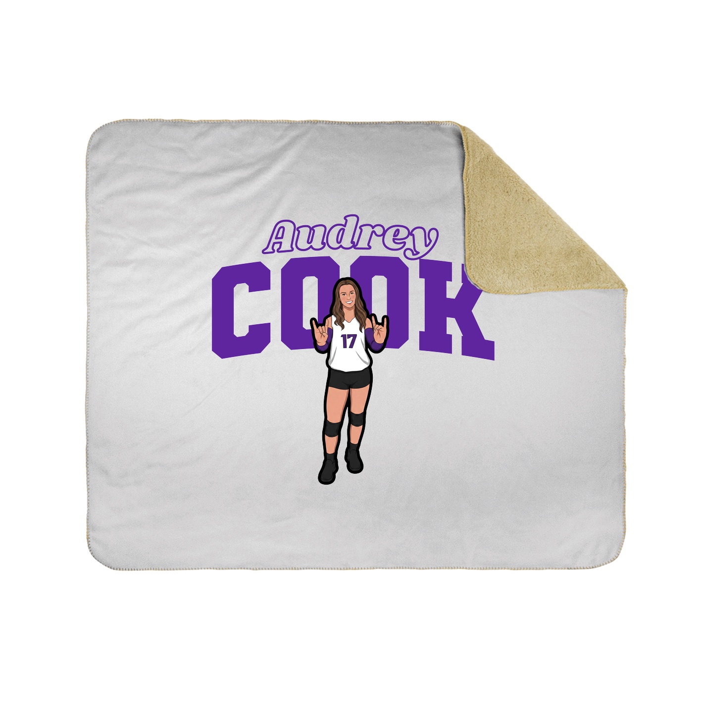 Throw Blanket — Name Arch in White