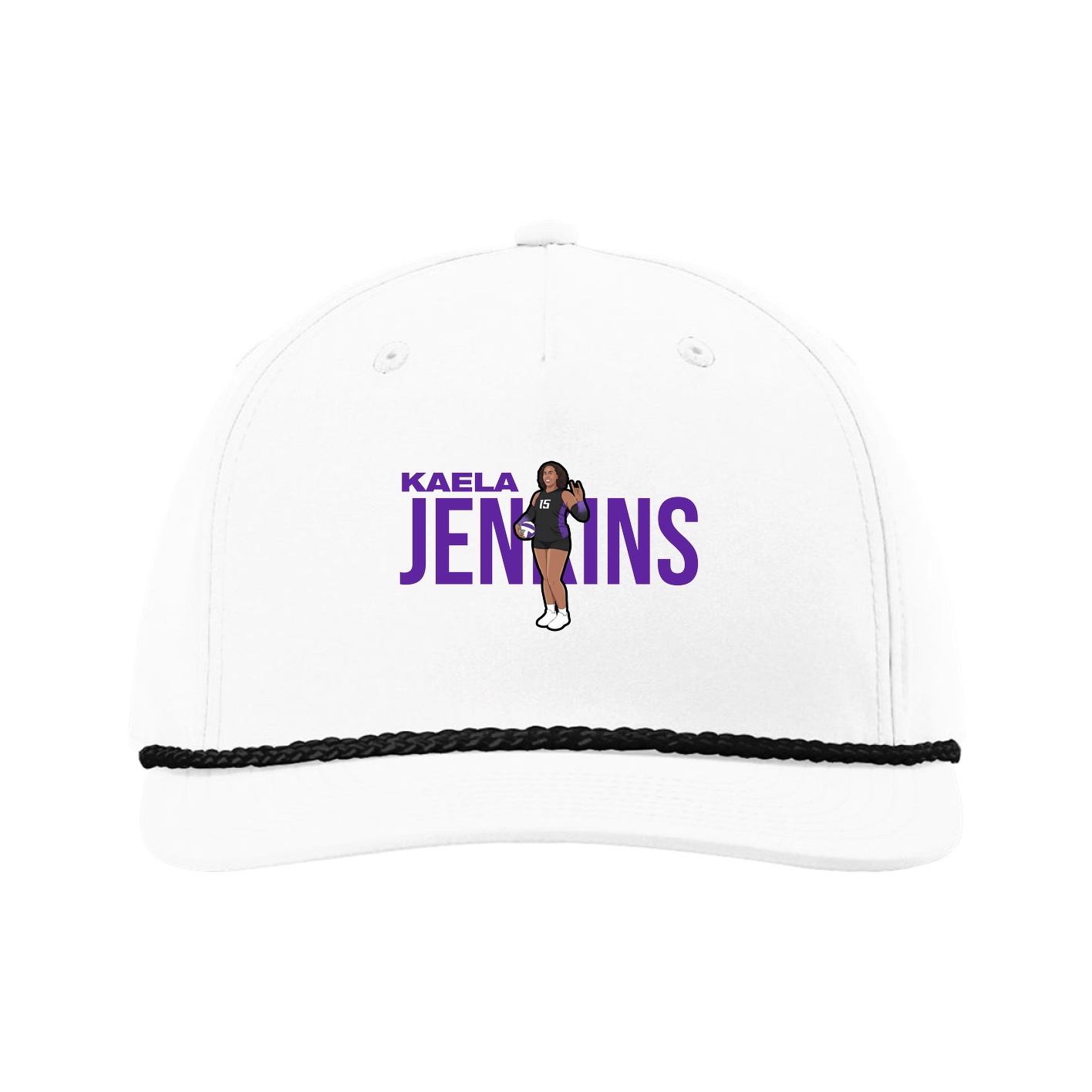 Five-Panel Classic Rope Cap — Player Name in White