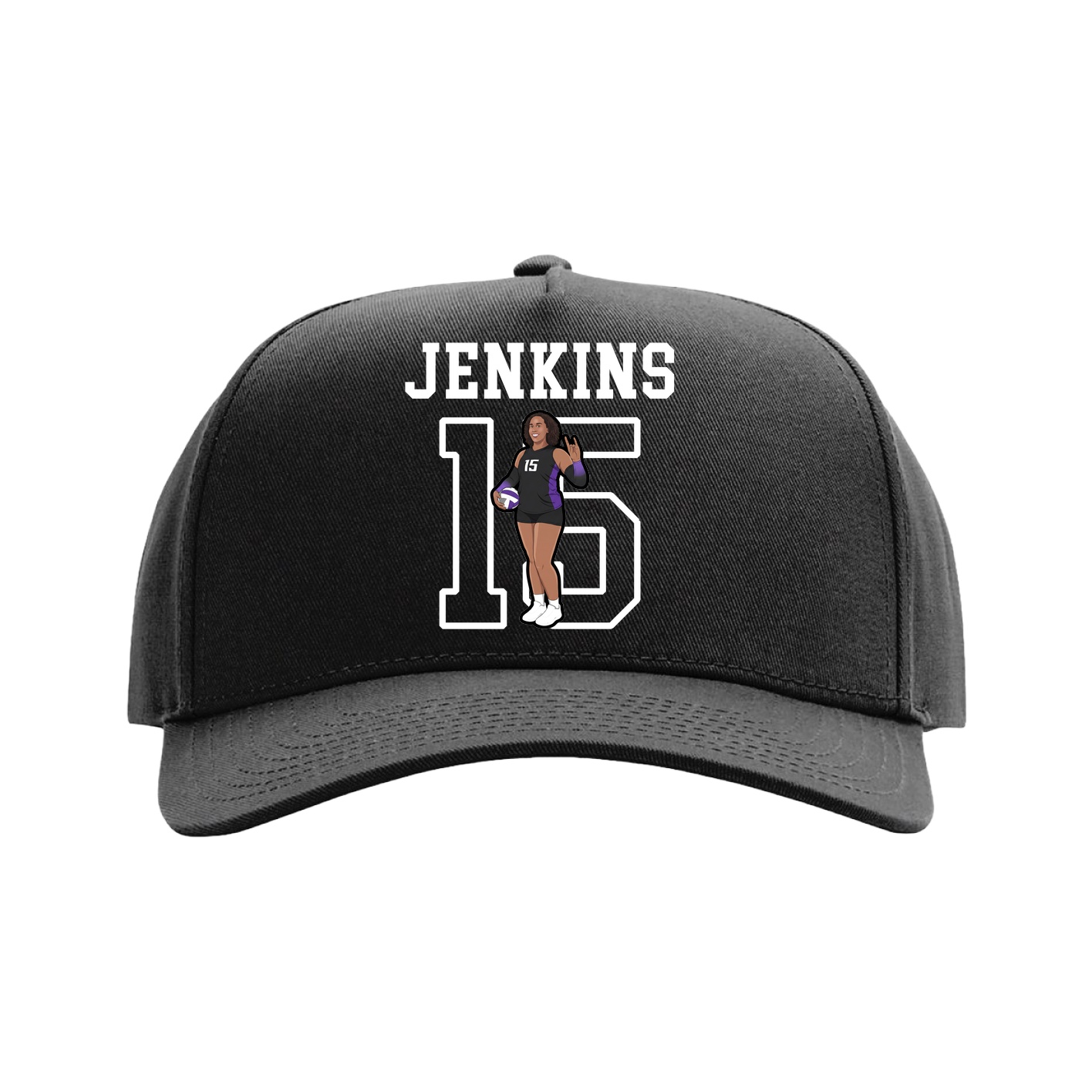 Full Fabric Five-Panel Champ Cap — Shirsey in Black