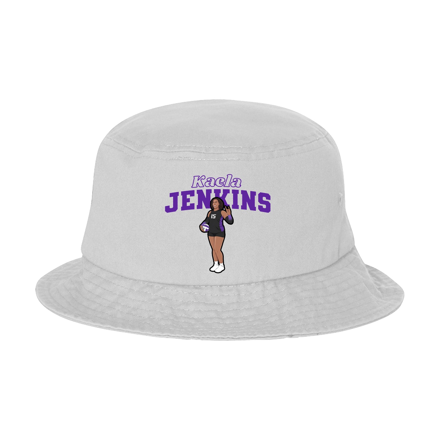 Bucket Cap — Name Arch in White