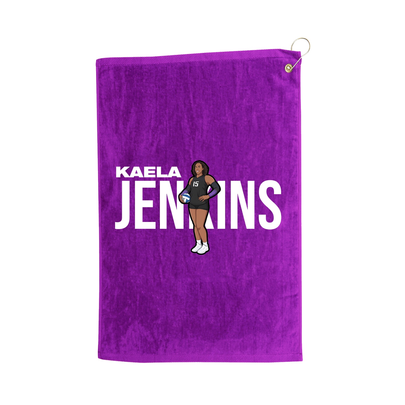 Golf Towel — Player Name in Purple