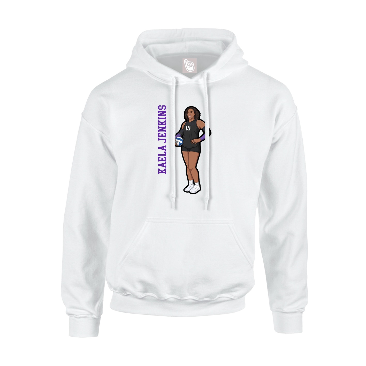 Hoodie — Name Vertical in White
