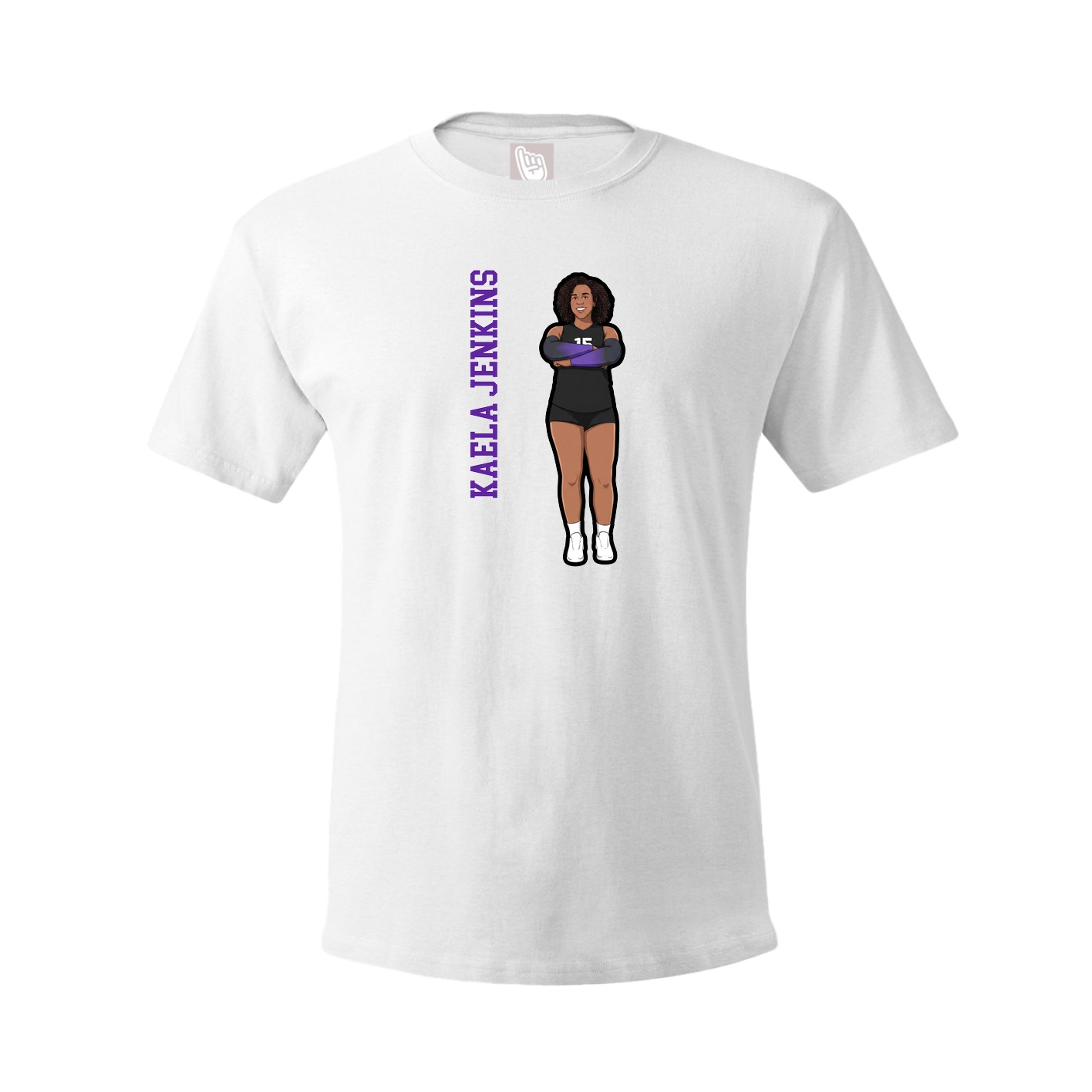 Youth Tee — Name Vertical in White