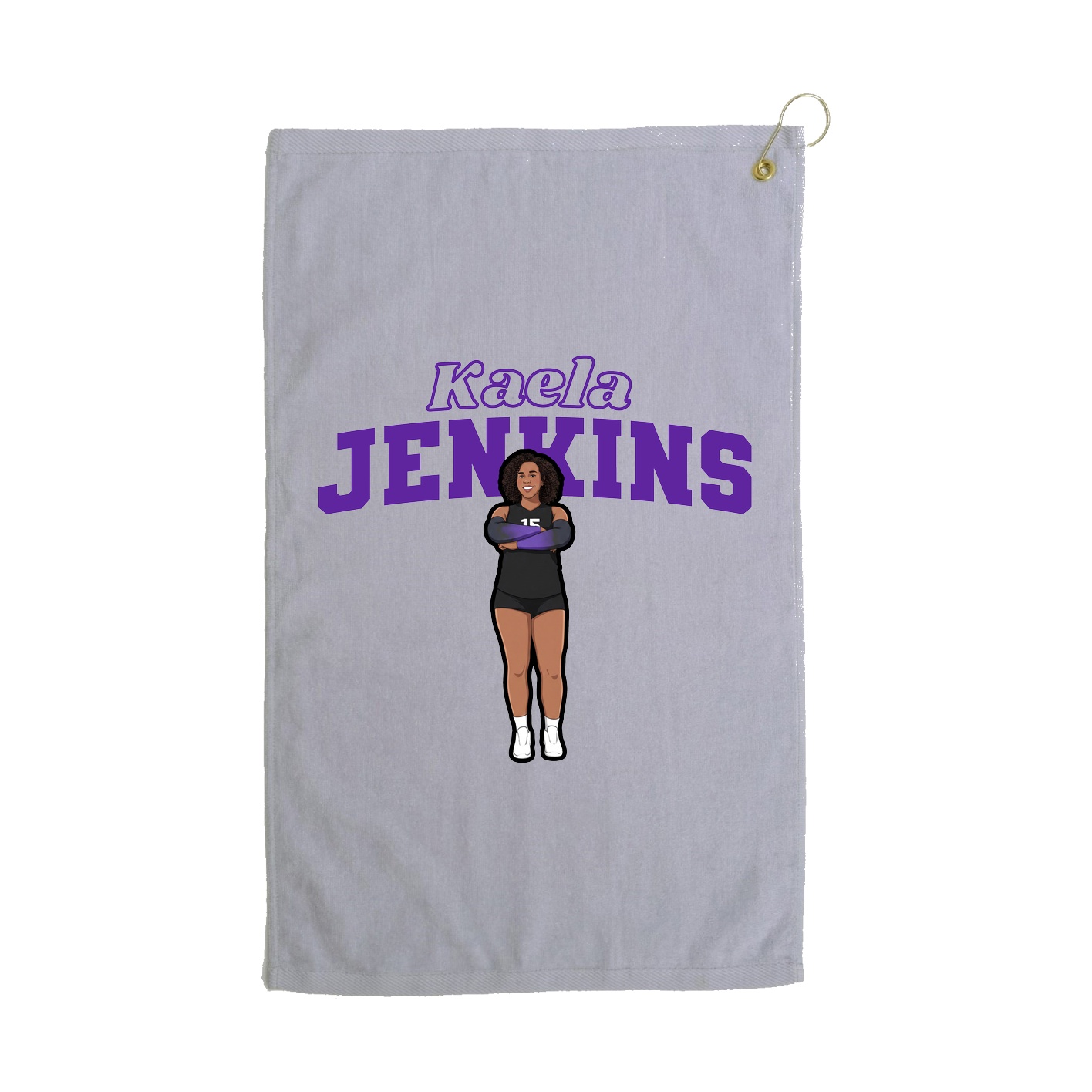 Golf Towel — Name Arch in Grey