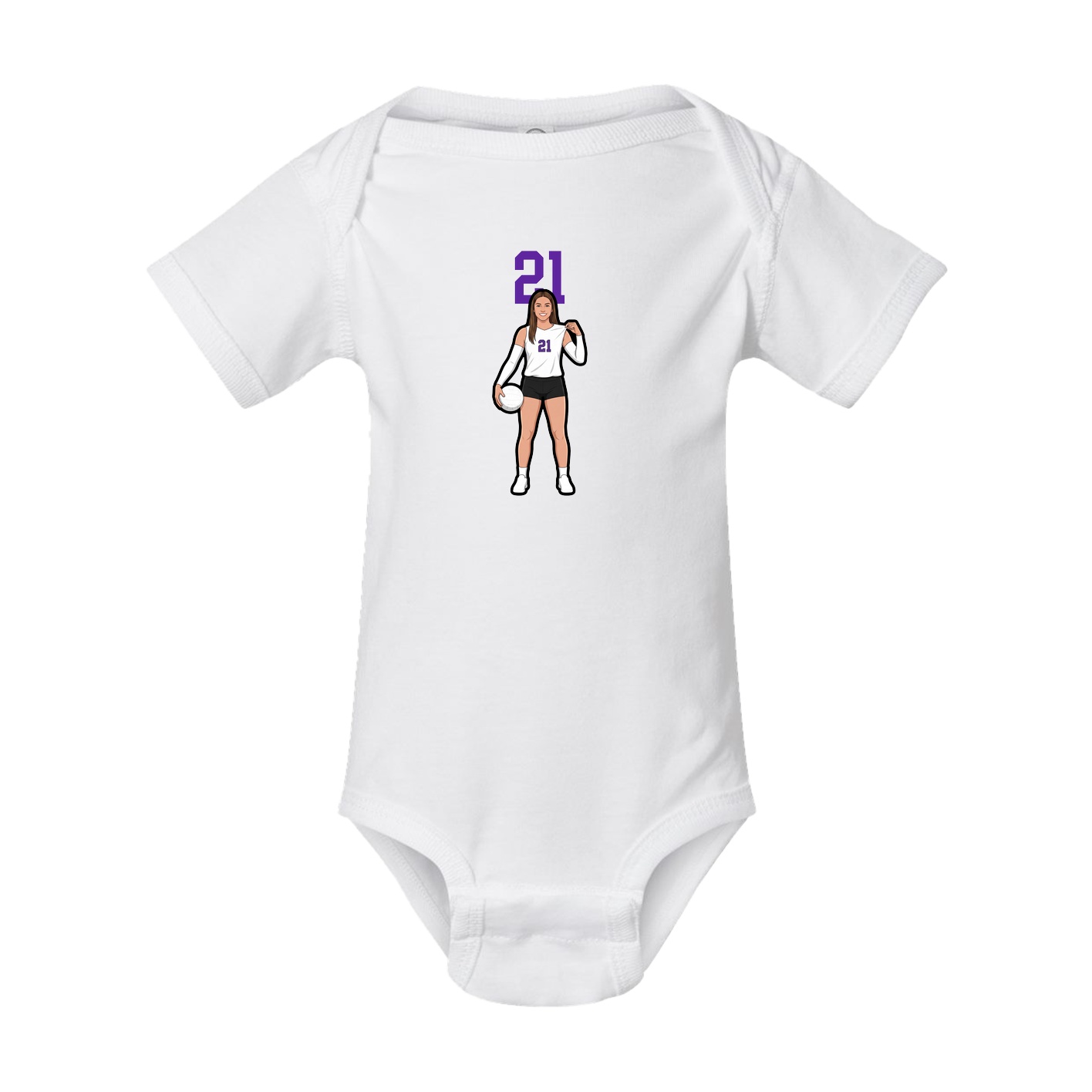 Baby Onesie — Number Top in White