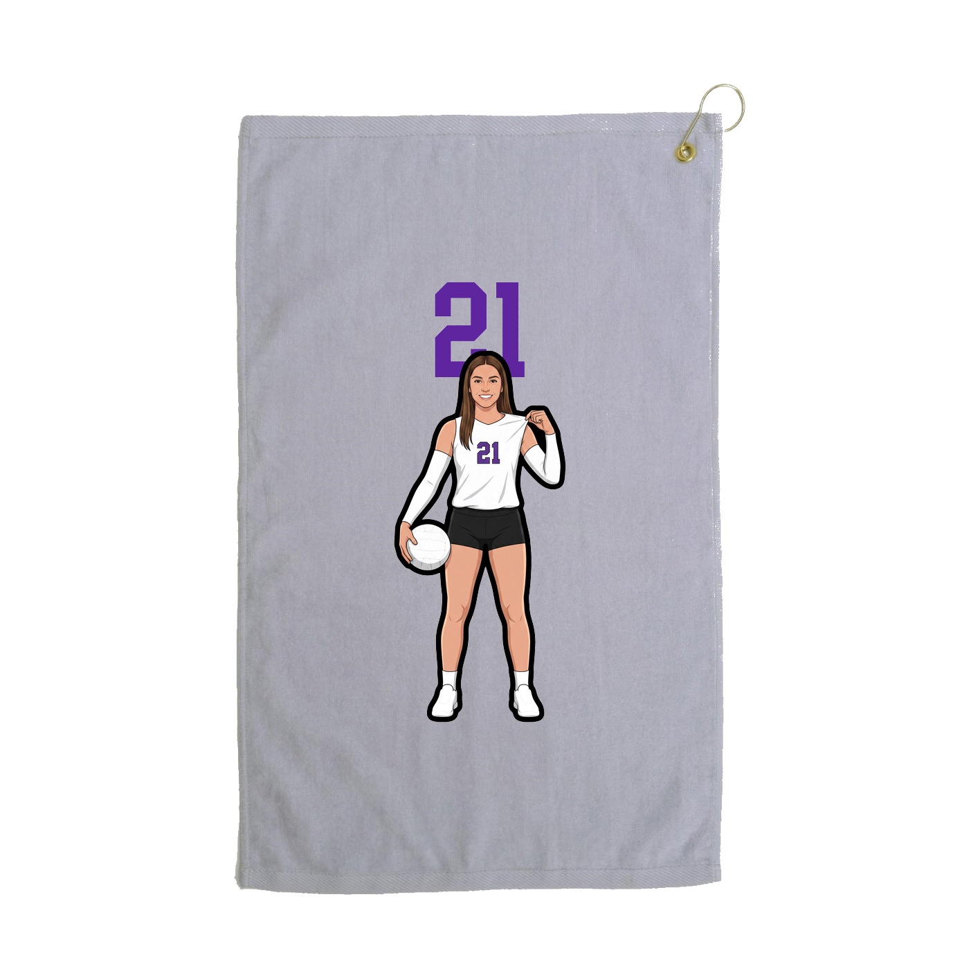Golf Towel — Number Top in Grey