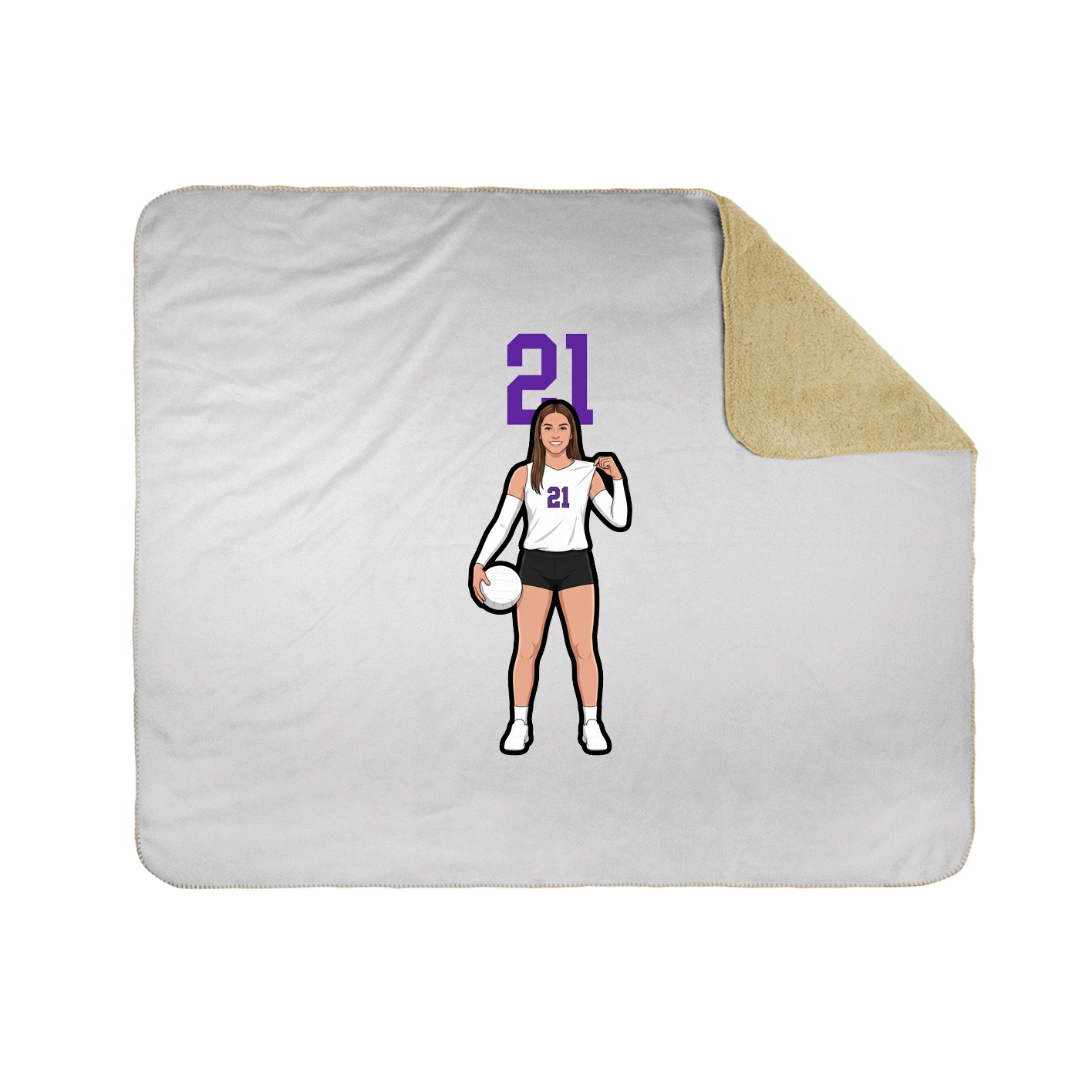 Throw Blanket — Number Top in White