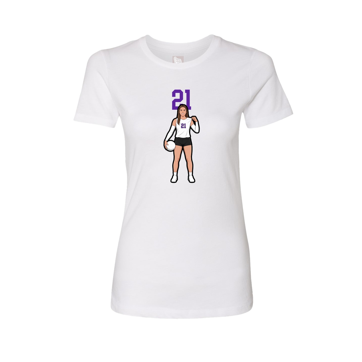 Fitted Women's Tee — Number Top in White