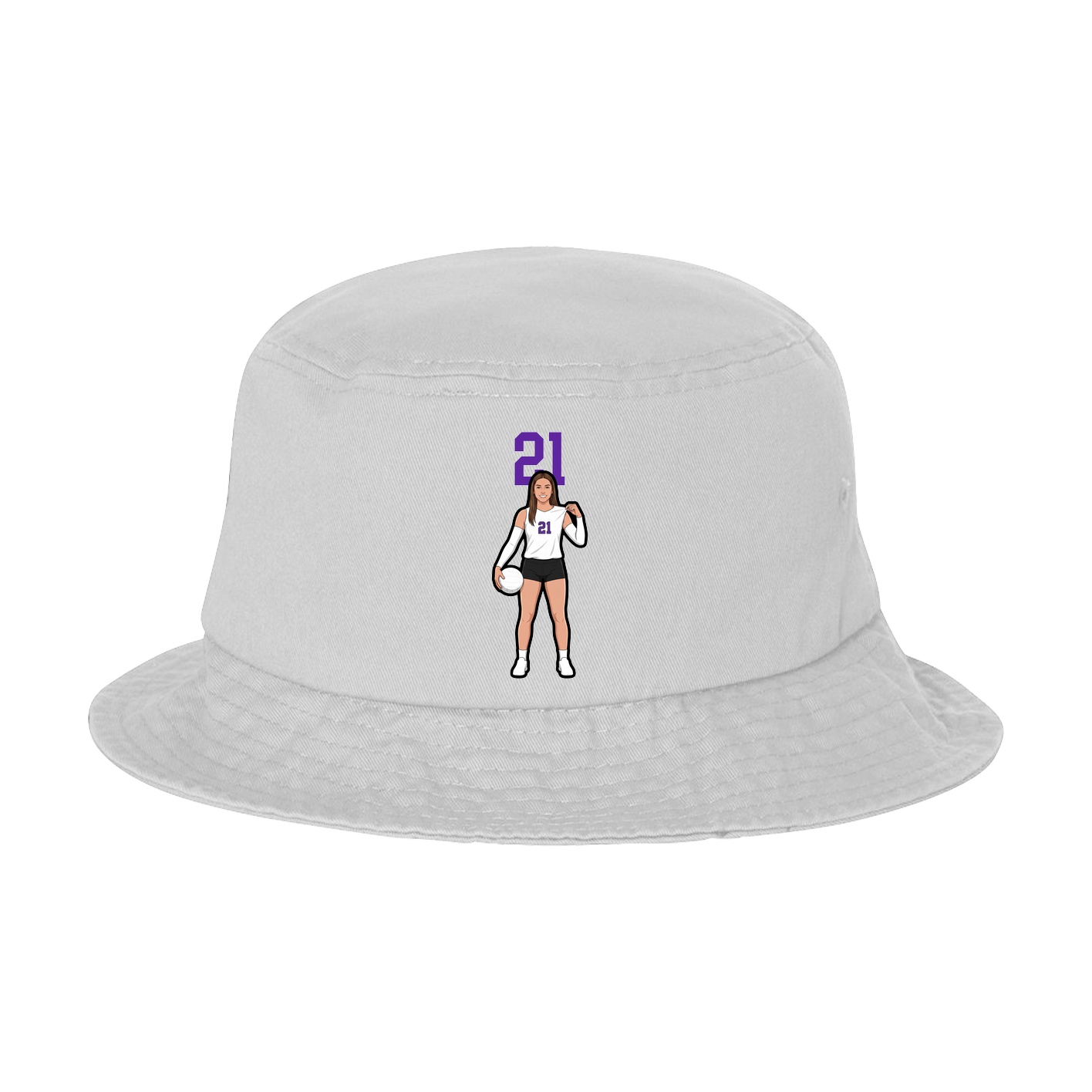 Bucket Cap — Number Top in White