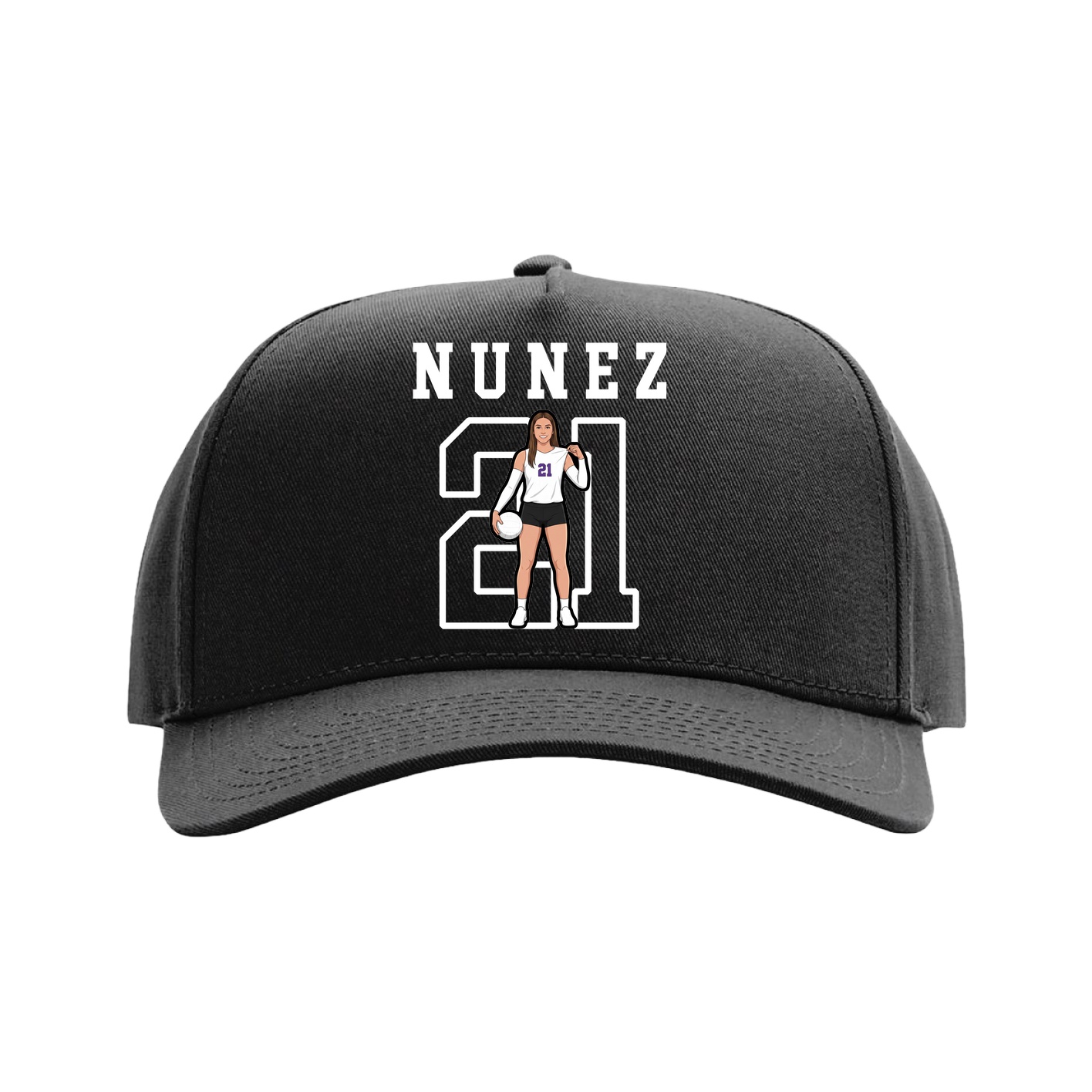 Full Fabric Five-Panel Champ Cap — Shirsey in Black