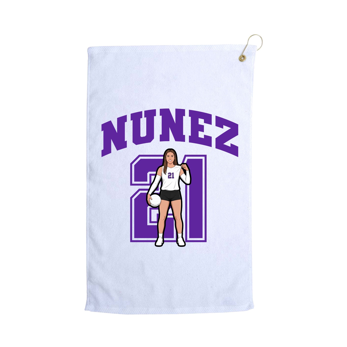 Golf Towel — Number in White