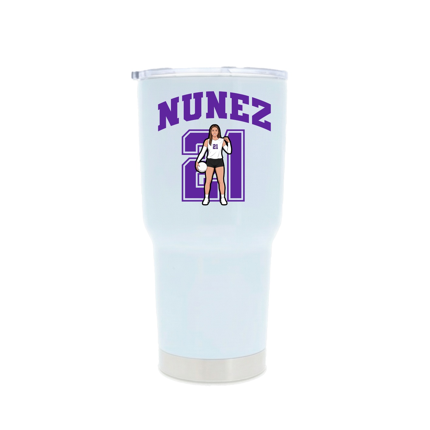 30oz Stainless Steel Tumbler — Number in White