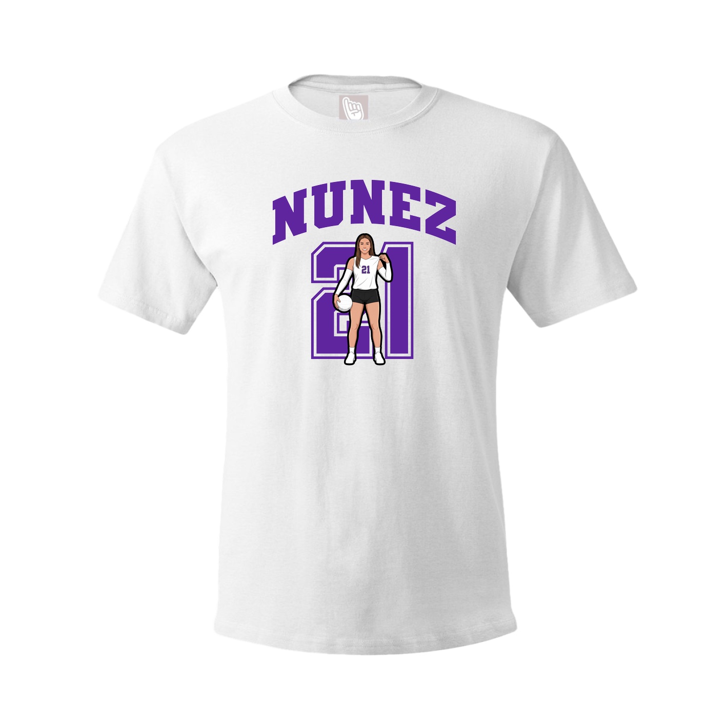 Youth Tee — Number in White