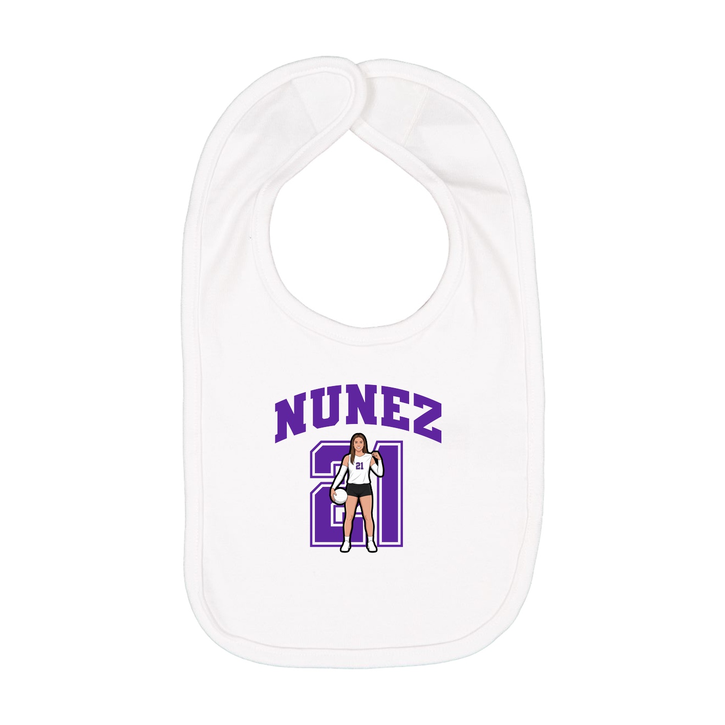 Infant Bib — Number in White