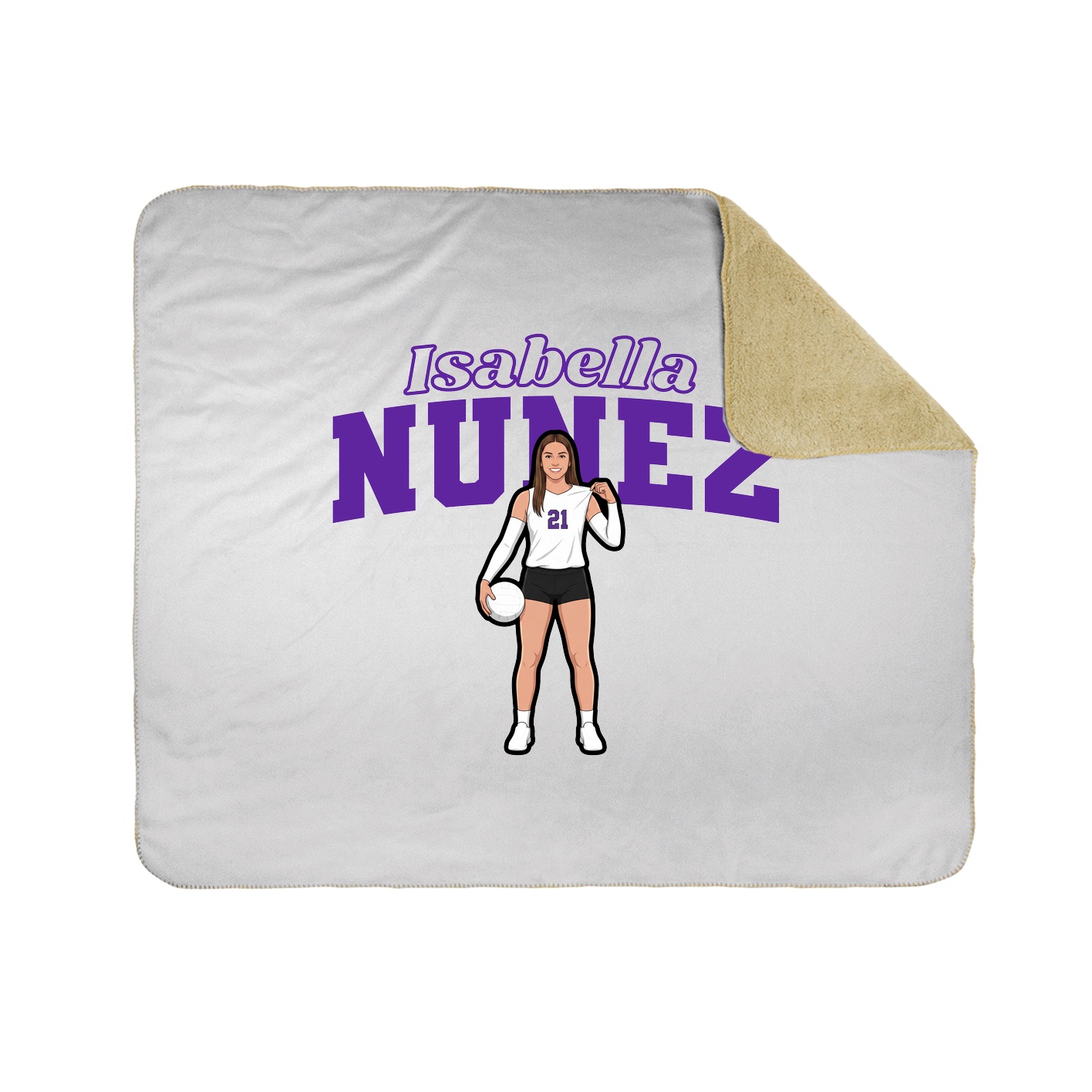 Throw Blanket — Name Arch in White