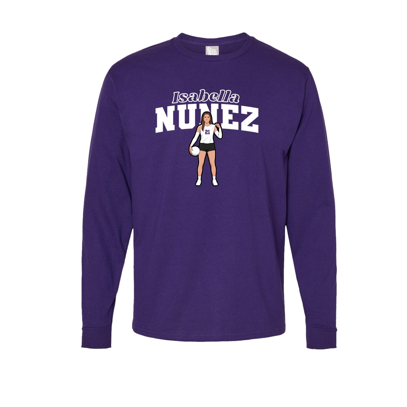 Long Sleeve Tee — Name Arch in Purple