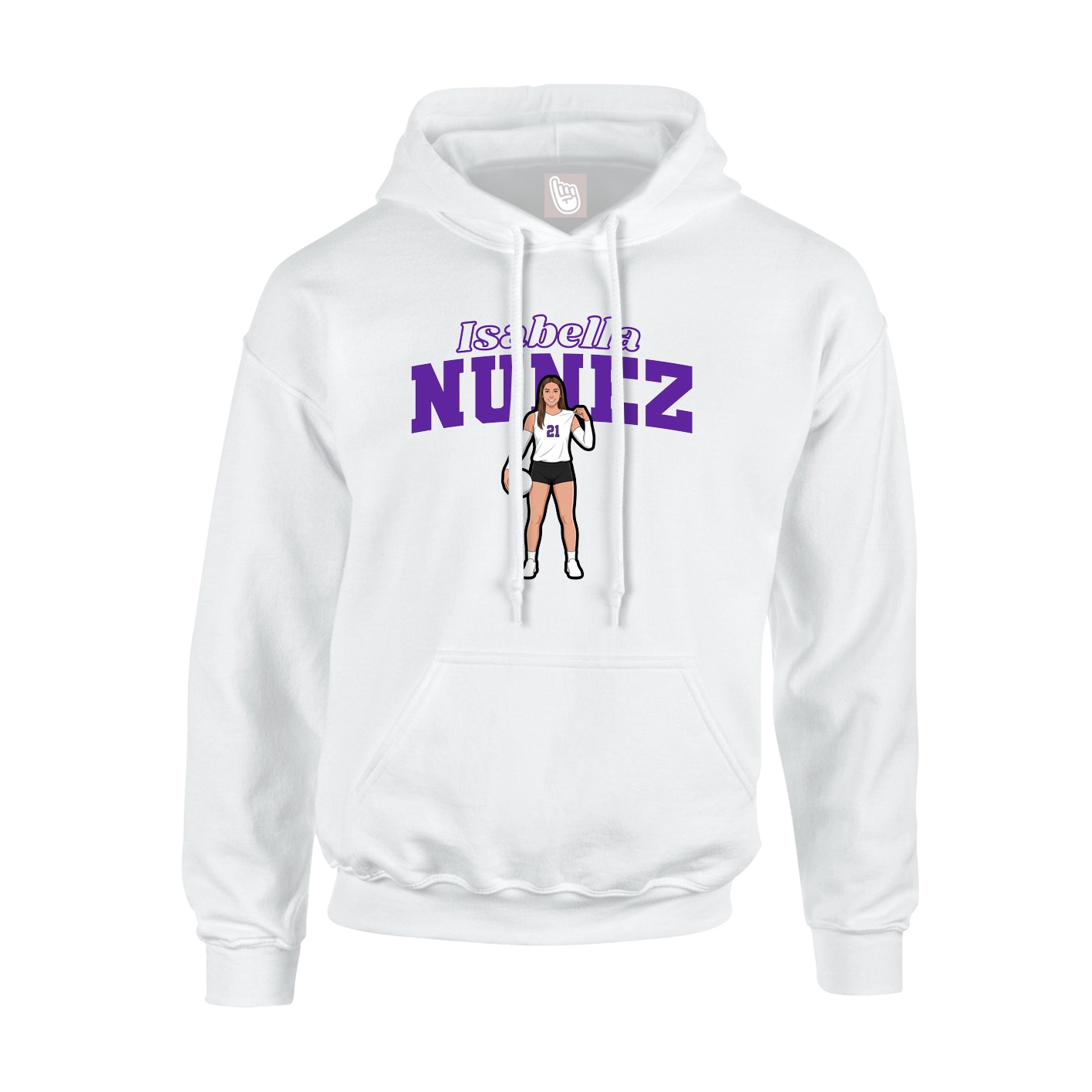 Hoodie — Name Arch in White