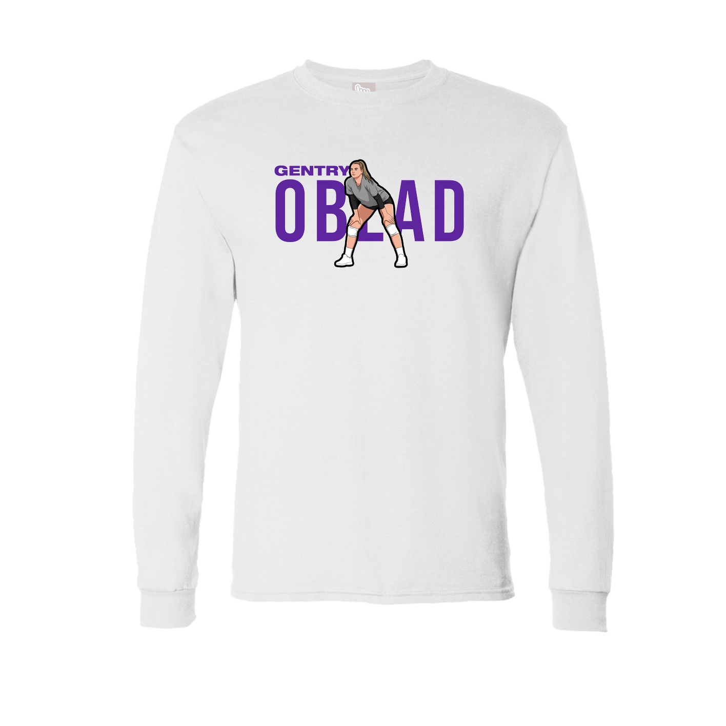 Long Sleeve Tee — Player Name in White