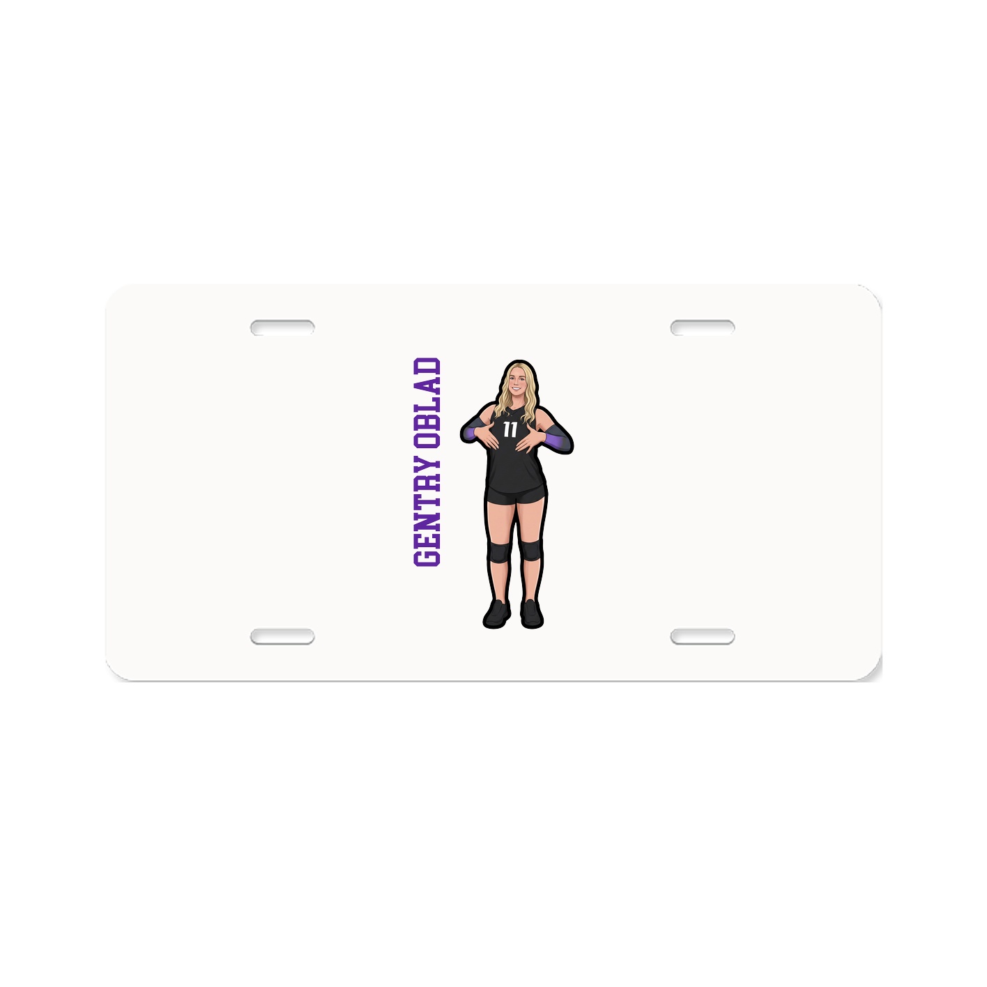 License Plate — Name Vertical in Classic