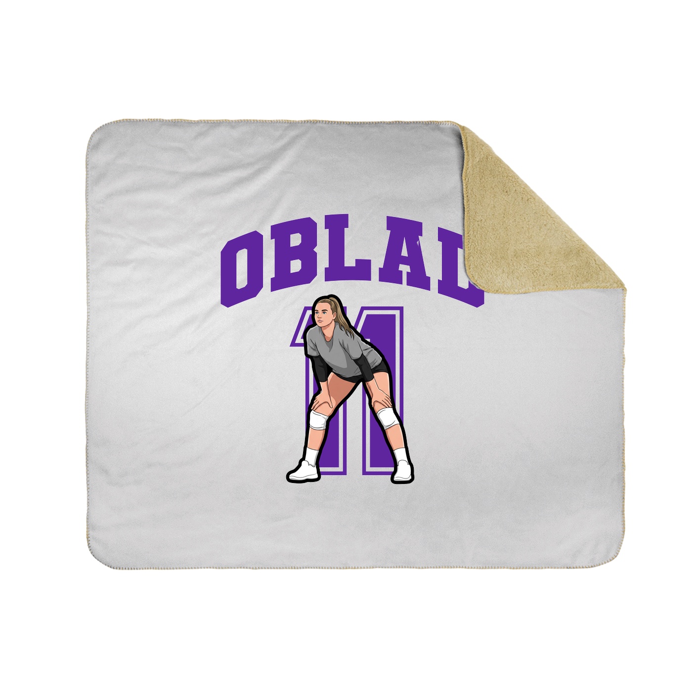 Throw Blanket — Number in White