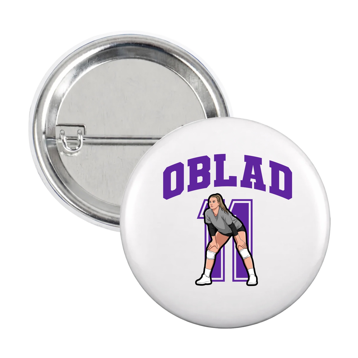 Game Day Button — Number in White