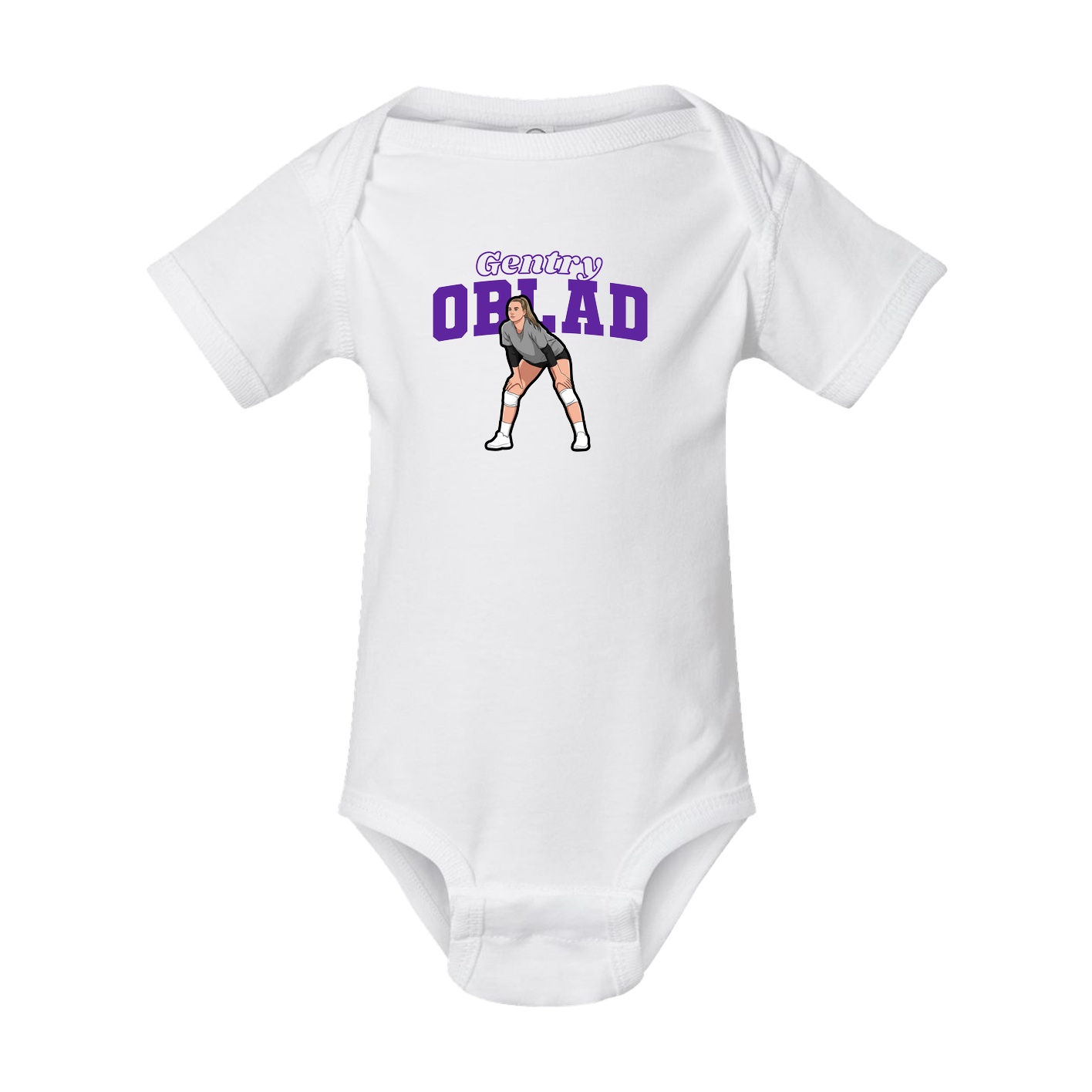 Baby Onesie — Name Arch in White