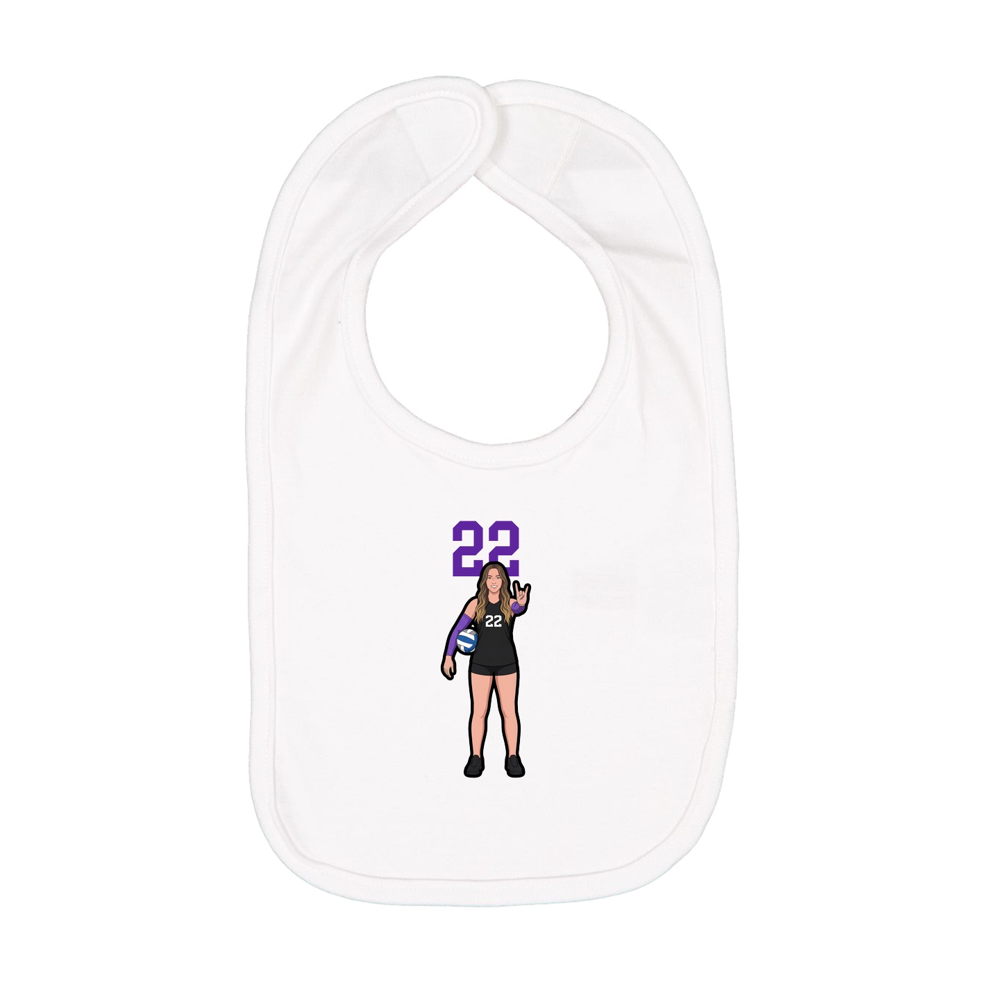 Infant Bib — Number Top in White
