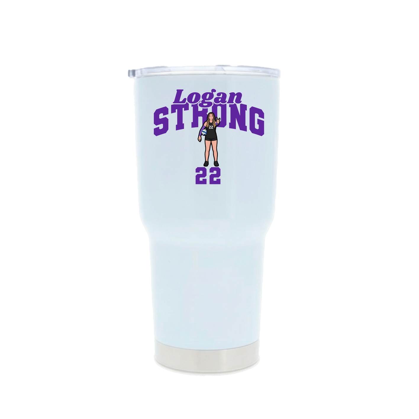 30oz Stainless Steel Tumbler — Signature Arch in White