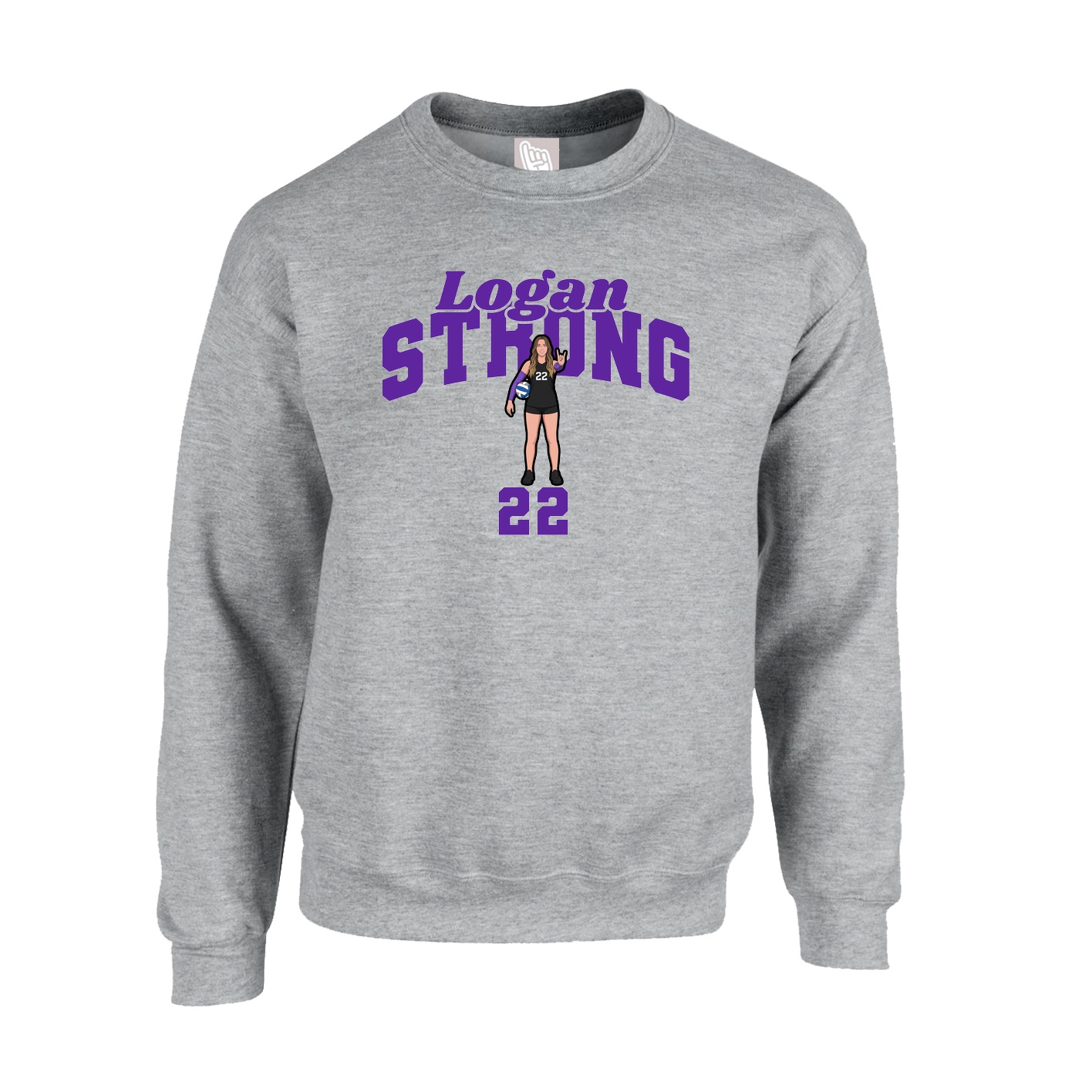 Fleece Crew — Signature Arch in Grey