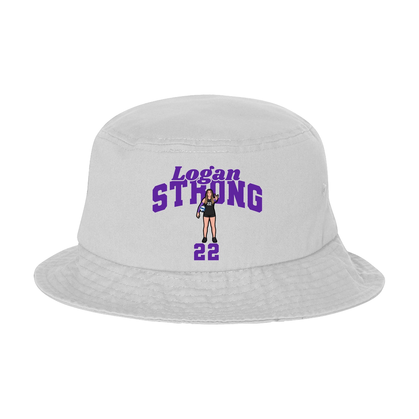 Bucket Cap — Signature Arch in White