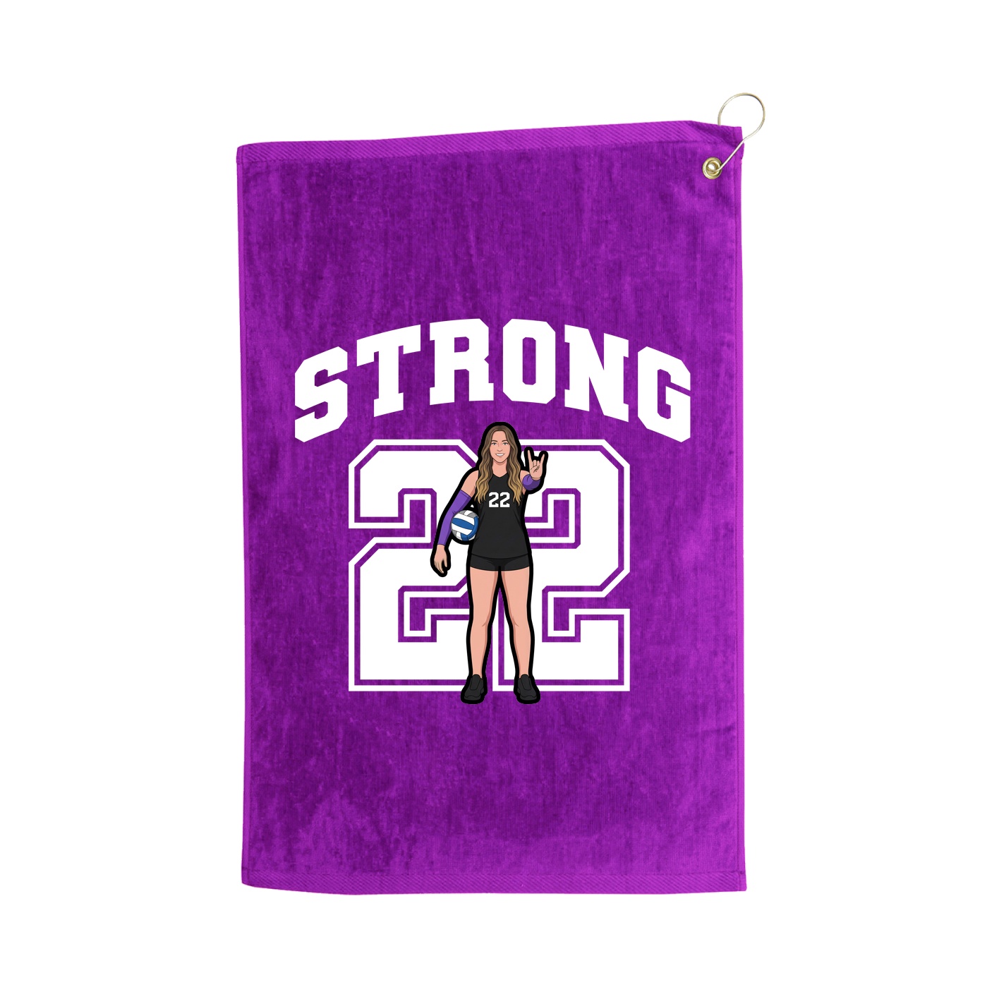 Golf Towel — Number in Purple