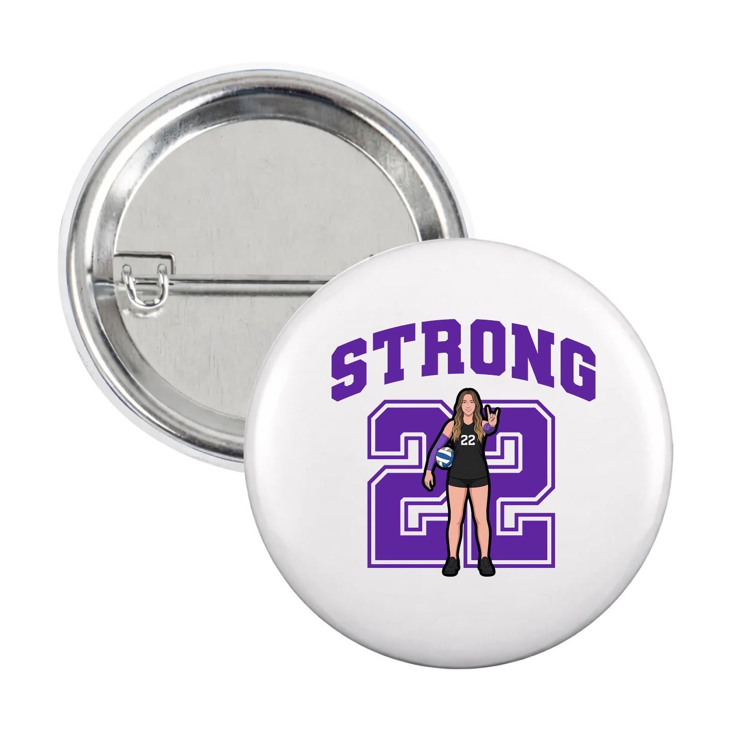 Game Day Button — Number in White