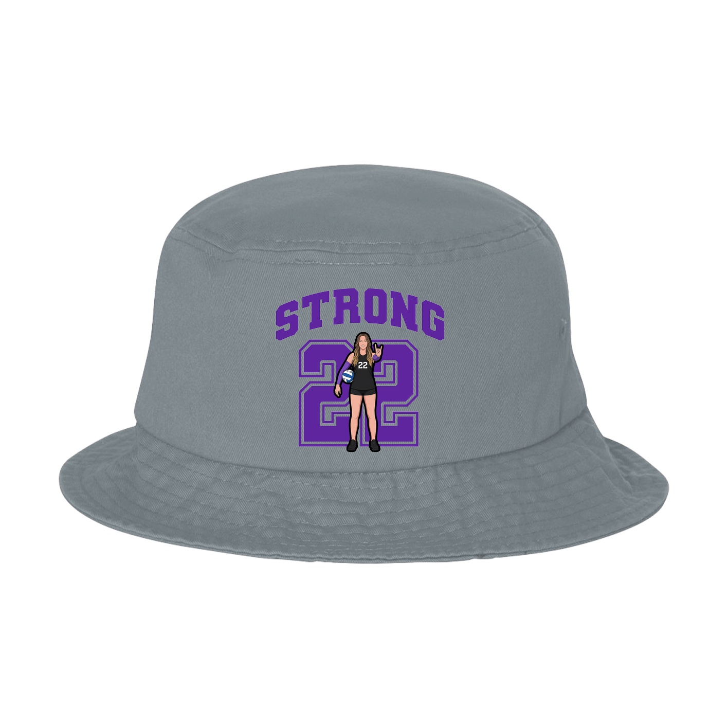 Bucket Cap — Number in Grey