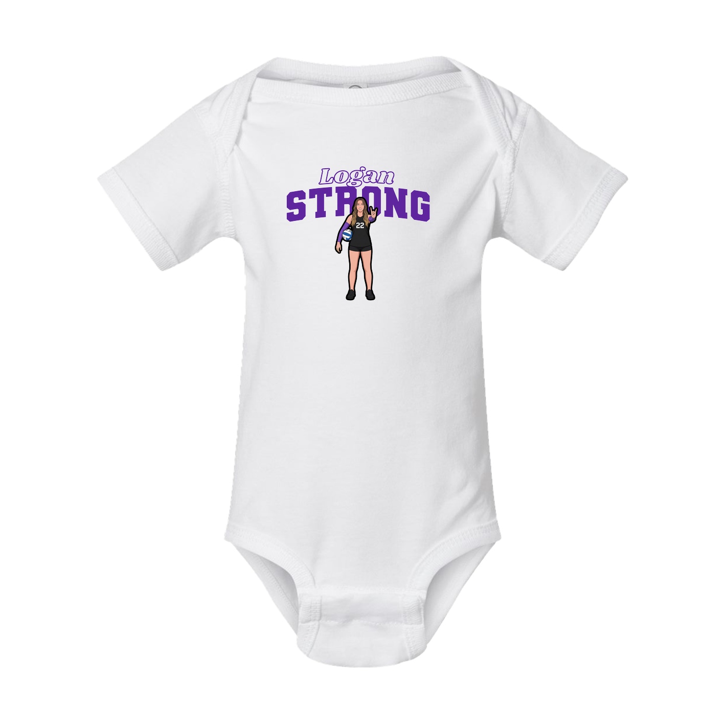 Baby Onesie — Name Arch in White
