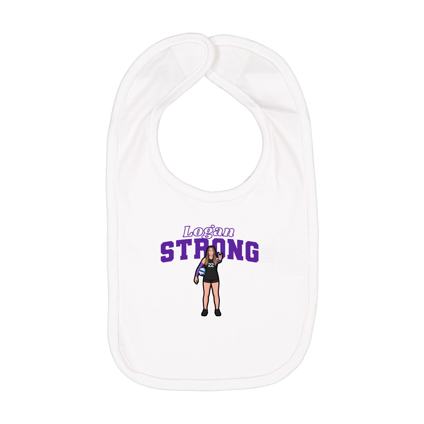 Infant Bib — Name Arch in White