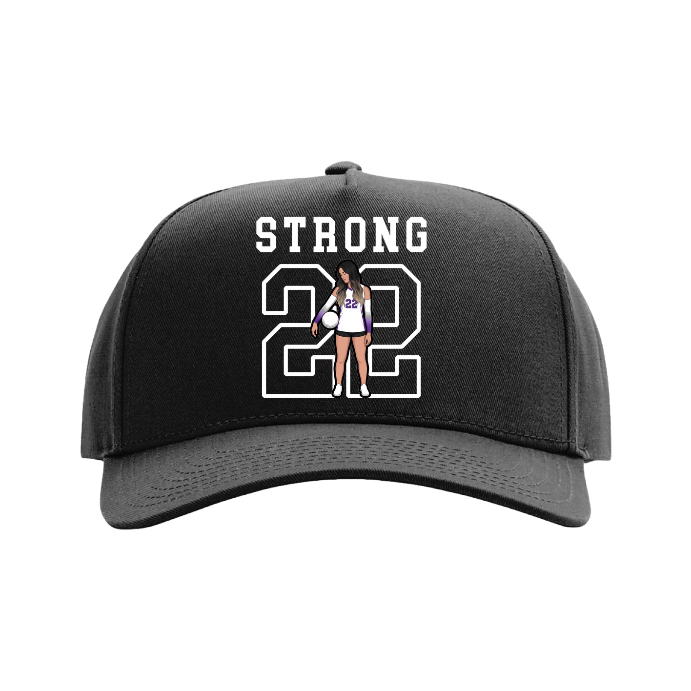 Full Fabric Five-Panel Champ Cap — Shirsey in Black