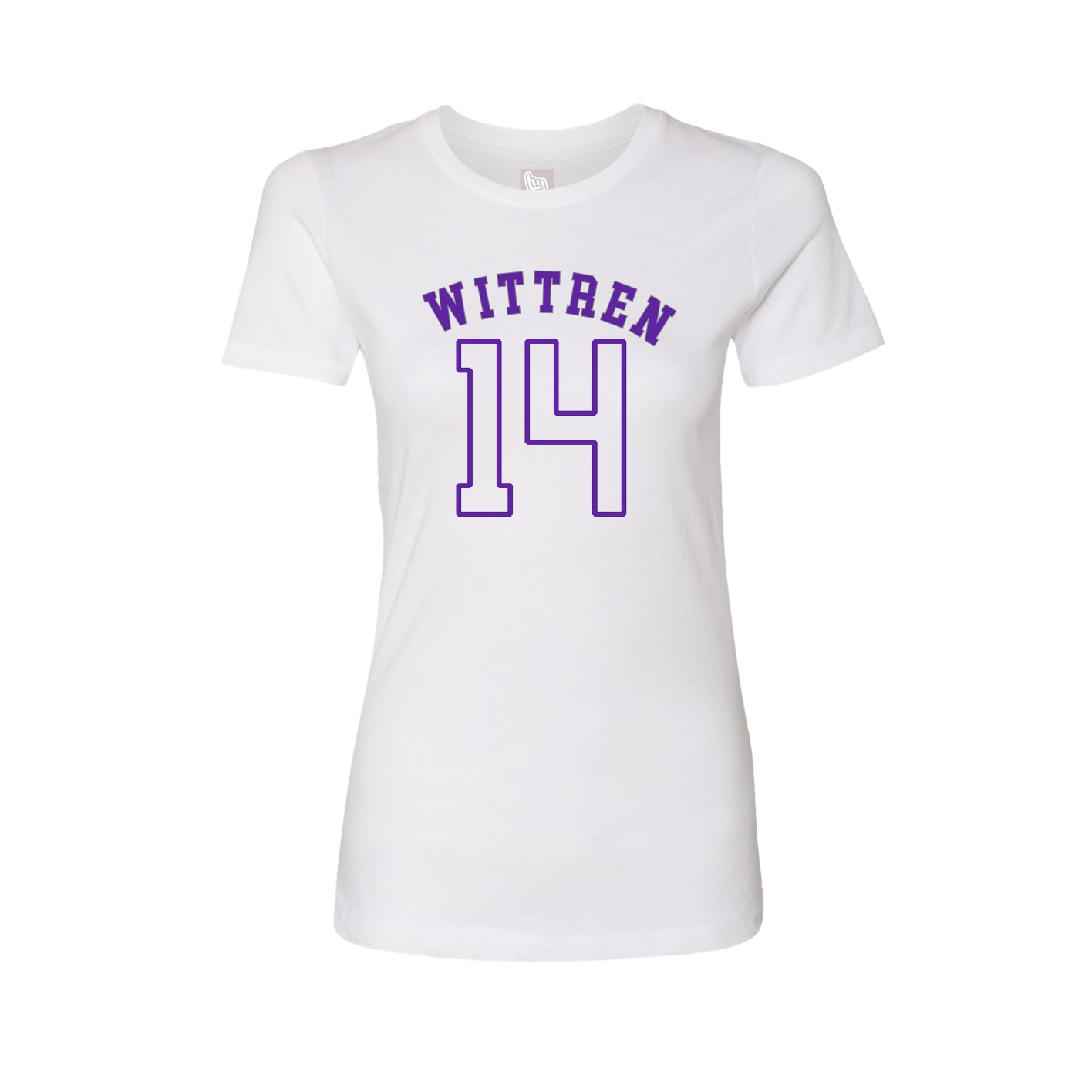 Fitted Women's Tee — Shirsey Arch in White