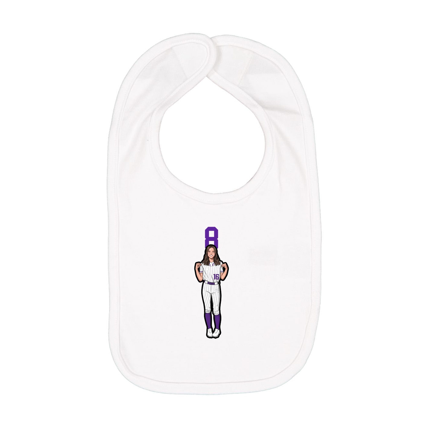 Infant Bib — Number Top in White