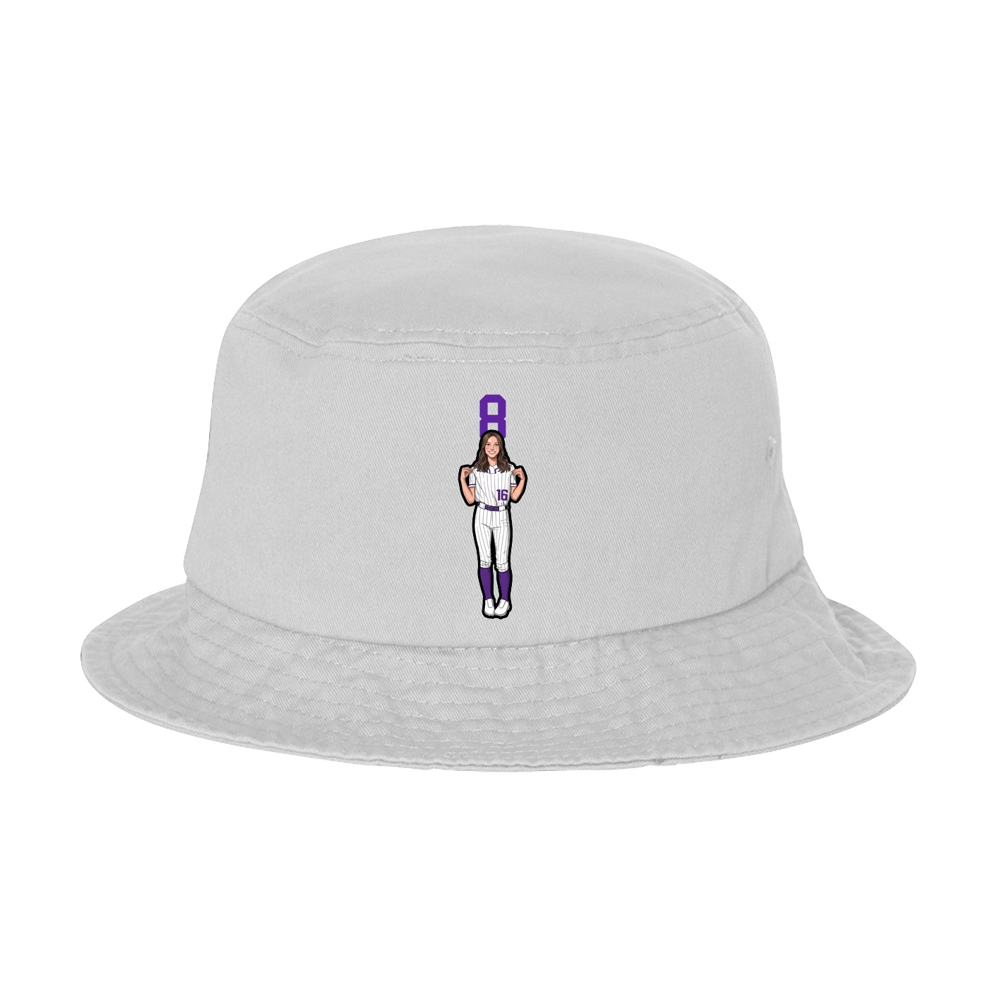 Bucket Cap — Number Top in White