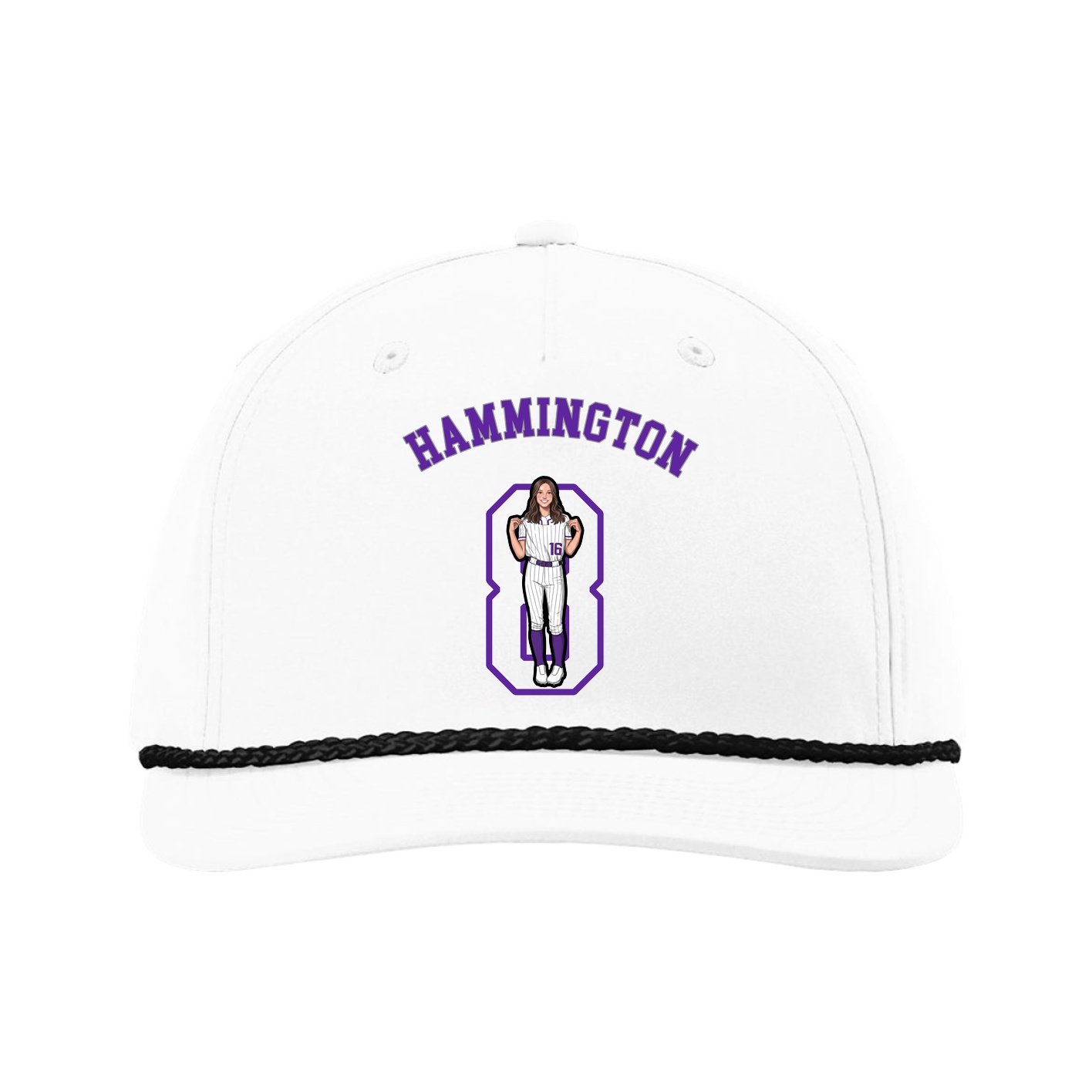 Five-Panel Classic Rope Cap — Shirsey Arch in White