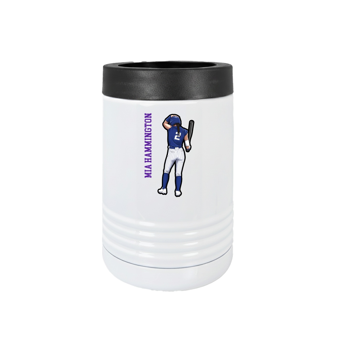 Beverage Holder — Name Vertical in White