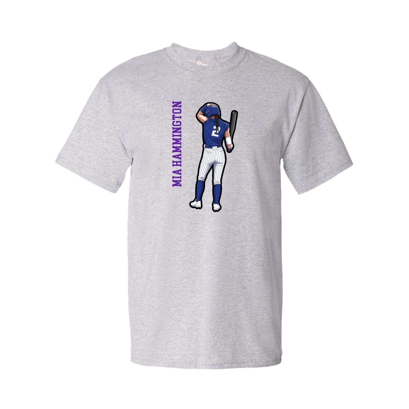 Tee — Name Vertical in Grey
